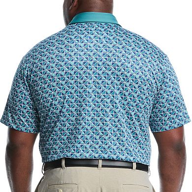 Big & Tall Grand Slam Checkered Geo Print Short Sleeve Golf Polo