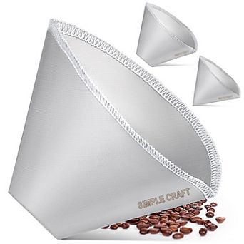 Zulay Kitchen Fine Mesh Stainless Steel Reusable Pour Over Coffee Filter (Size 4)