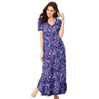 Dreams & Co. Plus Size Petite Long T-Shirt Lounger