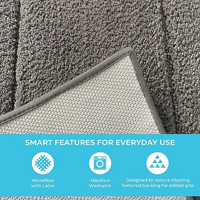 Clearwater Collection 3-Piece Bathroom Rug Set Bath Mat, Contour Rug & Lid Cover