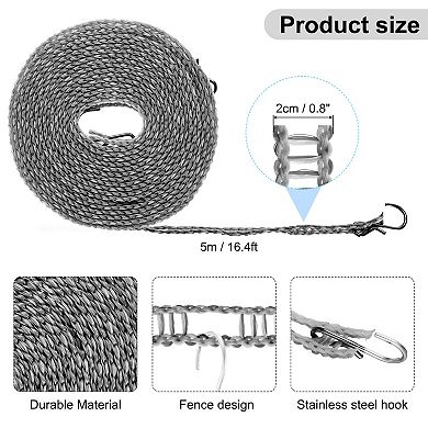 Windproof Clothesline, 5M 16.4ft Non-Slip Clothes Drying Rope Portable Travel Clothesline