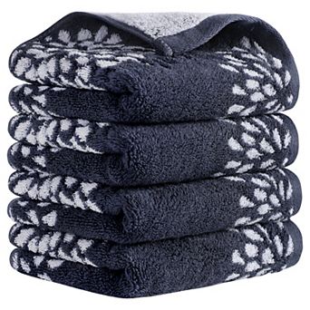 Cartoon Patten Hand Towels, Cotton Absorbent Soft Decorative Hand Towel 14x30 Inch 4 Pack