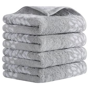 Cartoon Patten Hand Towels, Cotton Absorbent Soft Decorative Hand Towel 14x30 Inch 4 Pack