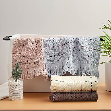2 Pack Turkish Hand Towel Set Cotton Absorbent Soft Farmhouse Decorative Towels Bathroom 13"x29"
