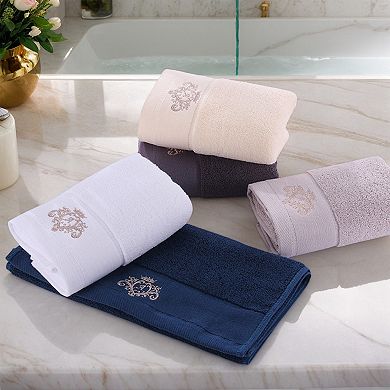 Crown Cartoon Pattern Hand Towels for Bathroom, 2 Pack Cotton Soft Absorbent Hand Towels 13"x30"