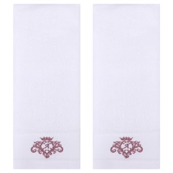 Crown Cartoon Pattern Hand Towels for Bathroom, 2 Pack Cotton Soft Absorbent Hand Towels 13"x30"