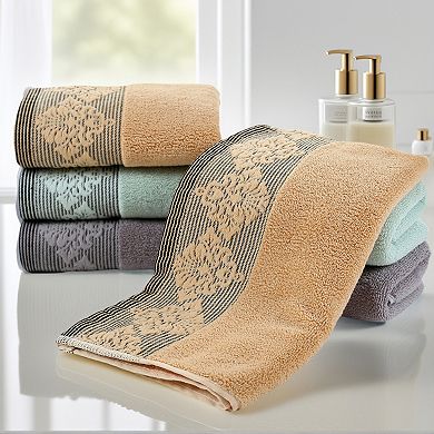 Floral Jacquard Hand Towels Set of 2, Home Soft Absorbent Hand Towel for Bathroom, Hotel, 13"x29"