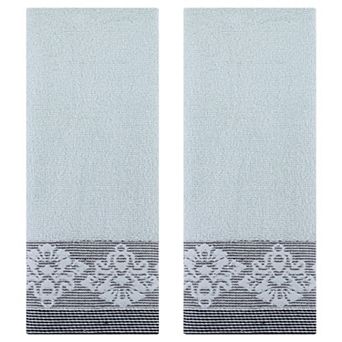 Floral Jacquard Hand Towels Set of 2, Home Soft Absorbent Hand Towel for Bathroom, Hotel, 13"x29"