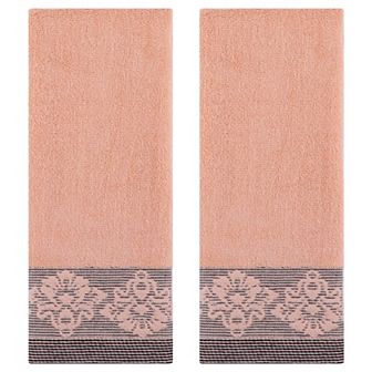 Floral Jacquard Hand Towels Set of 2, Home Soft Absorbent Hand Towel for Bathroom, Hotel, 13"x29"