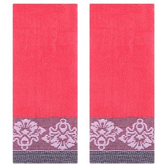 Floral Jacquard Hand Towels Set of 2, Home Soft Absorbent Hand Towel for Bathroom, Hotel, 13"x29"