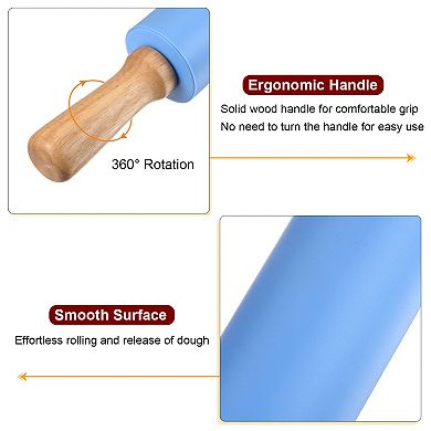 1pcs Silicone Rolling Pins for Baking 38cm x 5.2cm