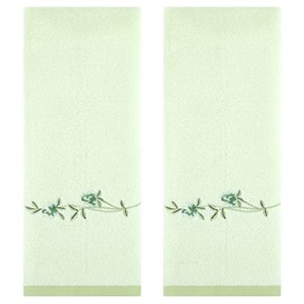 Cotton Hand Towels, Floral Embroidered Soft Absorbent Hand Towel Set 15x30 Inch 4 Pack