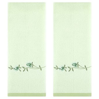 Cotton Hand Towels, Floral Embroidered Soft Absorbent Hand Towel Set 15x30 Inch 4 Pack
