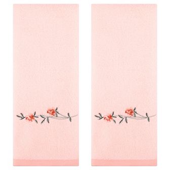 Cotton Hand Towels, Floral Embroidered Soft Absorbent Hand Towel Set 15x30 Inch 4 Pack