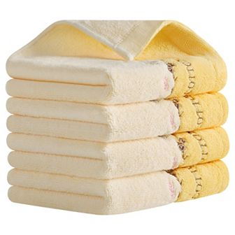Floral Embroidered Bathroom Hand Towels, Pure Cotton Soft Absorbent Towel 13x29 Inch 4 Pack