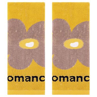 Cute Floral Bathroom Hand Towels, Cotton Soft Absorbent Hand Towel 13x30 Inch 2 Pack
