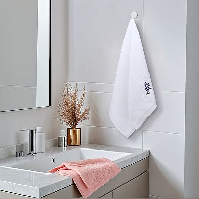 Floral Embroidered Cotton Hand Towels, 13x29 Inch Soft Absorbent Hand Towel Set 2 Pack