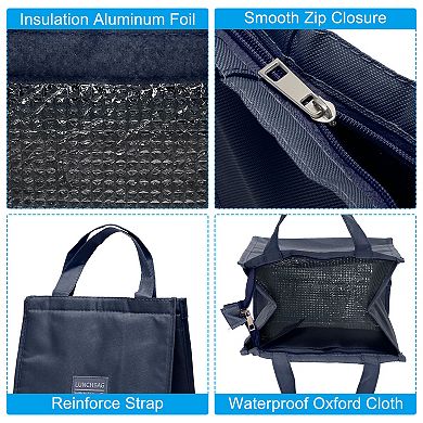 Insulated Lunch Bags, 10"x6"x13" Thermal Lunch Portable Containers Bag