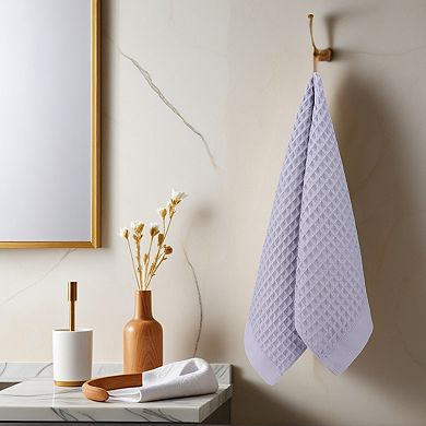 Cotton Hand Towel Set of 2, Solid Waffle Hand Towels, Soft Absorbent Towels for Bathroom, 14"x30"