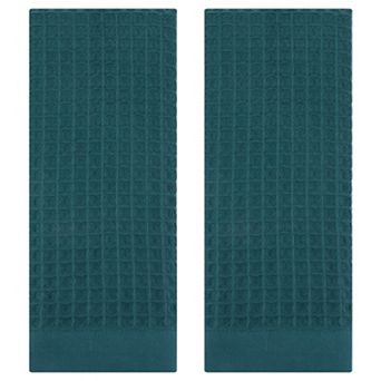 Cotton Hand Towel Set of 2, Solid Waffle Hand Towels, Soft Absorbent Towels for Bathroom, 14"x30"