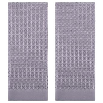 Cotton Hand Towel Set of 2, Solid Waffle Hand Towels, Soft Absorbent Towels for Bathroom, 14"x30"
