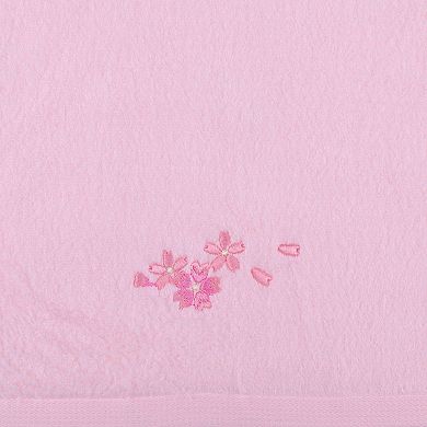 Floral Embroidered Cotton Hand Towels, 13x29 Inch Soft Absorbent Hand Towel Set 4 Pack