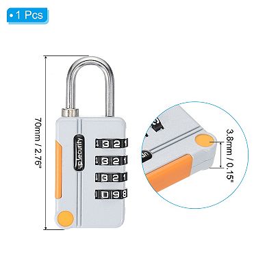 4 Digit Combination Lock with Security Cable, 1 Set Outdoor Padlock 3Ft Steel Lock Chain