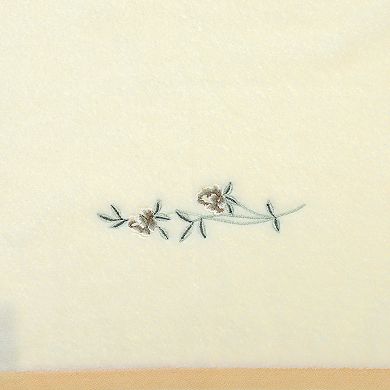 Cotton Hand Towels, Floral Embroidered Soft Absorbent Hand Towel Set 15x30 Inch 2 Pack