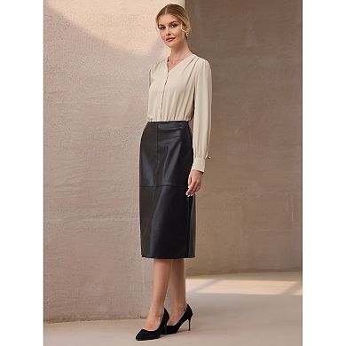 Women's Button Down Bodysuit Long Sleeve V Neck Classic Business Work Shirt Top