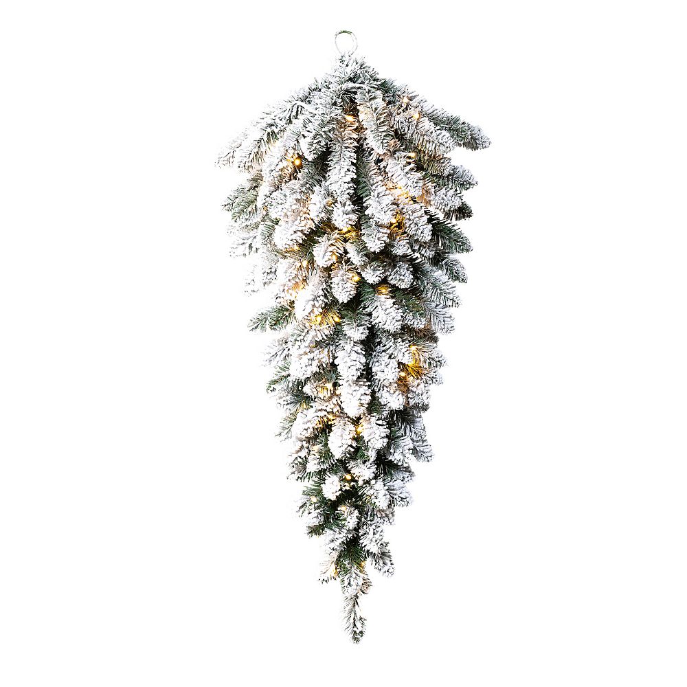 48 in. Pre-Lit Wintry Pine Teardrop with Warm White LED Lights