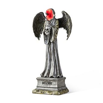Glitzhome 24"H Grim Reaper Resin Porch Decor, Lighted Halloween Decoration with Timer