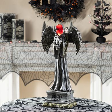 Glitzhome 24"H Grim Reaper Resin Porch Decor, Lighted Halloween Decoration with Timer