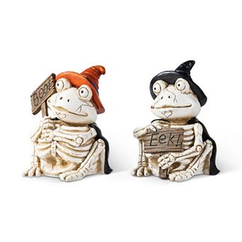 Glitzhome Set of 27''H Resin Skeleton Frogs Table Decor, Halloween Tabletop Decor
