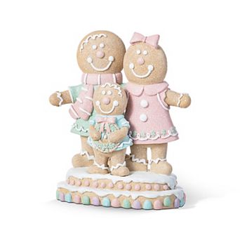 Glitzhome 10.25"H Gingerbread Man Family Table Decor, Resin Christmas Table Centerpiece
