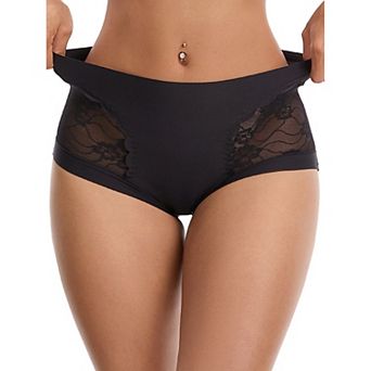 Women's High Wasited Lace Underwear Briefs Breathable Full Coverage Tummy Control Panties