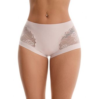 Women's High Wasited Lace Underwear Briefs Breathable Full Coverage Tummy Control Panties