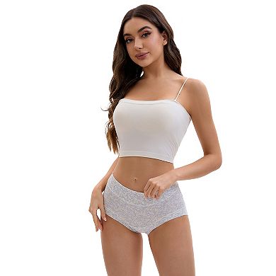 Women's Cotton Allover Floral Printed Underwear High Waisted Full Coverage Tummy Control Briefs