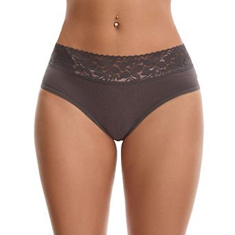 Women's Lace Underpants Mid Waisted Soft Breathable Briefs Underwear