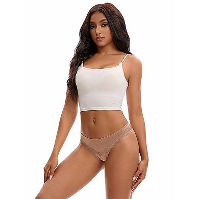 Women's Satin Silky Hipster Panties Low Waisted Lace Trimmed Underpant