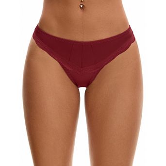 Women's Satin Silky Hipster Panties Low Waisted Lace Trimmed Underpant