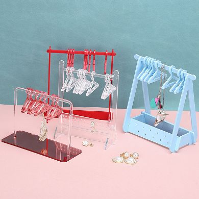 1 Set Earring Holder with 8 Coat Hanger, Acrylic Earring Holder Organizer Stand with 48 Hole