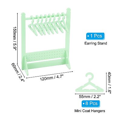 1 Set Earring Holder with 8 Coat Hanger, Acrylic Earring Holder Organizer Stand with 48 Hole