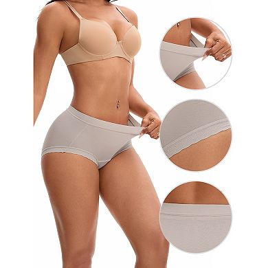 Women's High Rise Modal Underpants Full Coverage Soft Briefs Underwear