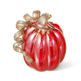 Glitzhome Hand Blown Glass Pumpkin Table Accent For Fall Harvest Thanksgiving Halloween Decorations