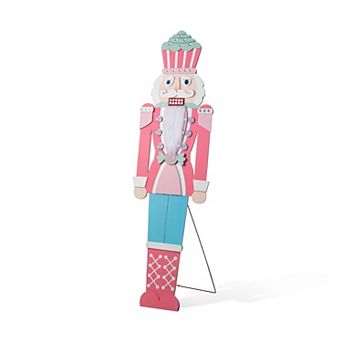 Glitzhome 60"H Nutcracker Porch Decor, Christmas Wooden Porch Sign