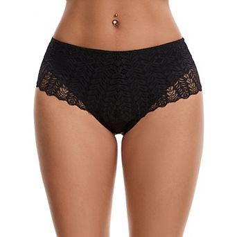 Women's Mid Rise Breathable Soft Lace Underwear Briefs