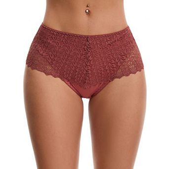 Women's Mid Rise Breathable Soft Lace Underwear Briefs