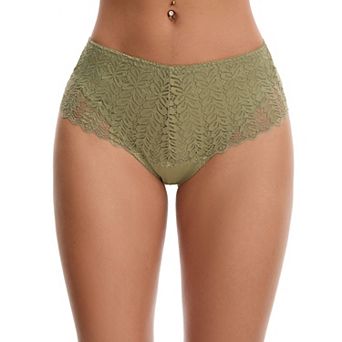 Women's Mid Rise Breathable Soft Lace Underwear Briefs