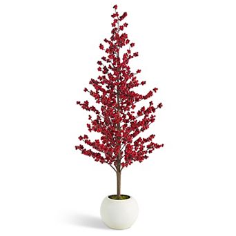 Glitzhome 41" H Artificial Porch Christmas Tree, Mini Table Top Potted Xmas Tree