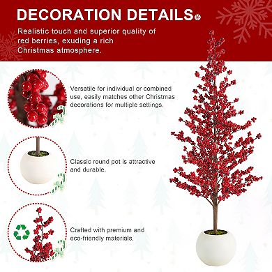 Glitzhome 41" H Artificial Porch Christmas Tree, Mini Table Top Potted Xmas Tree